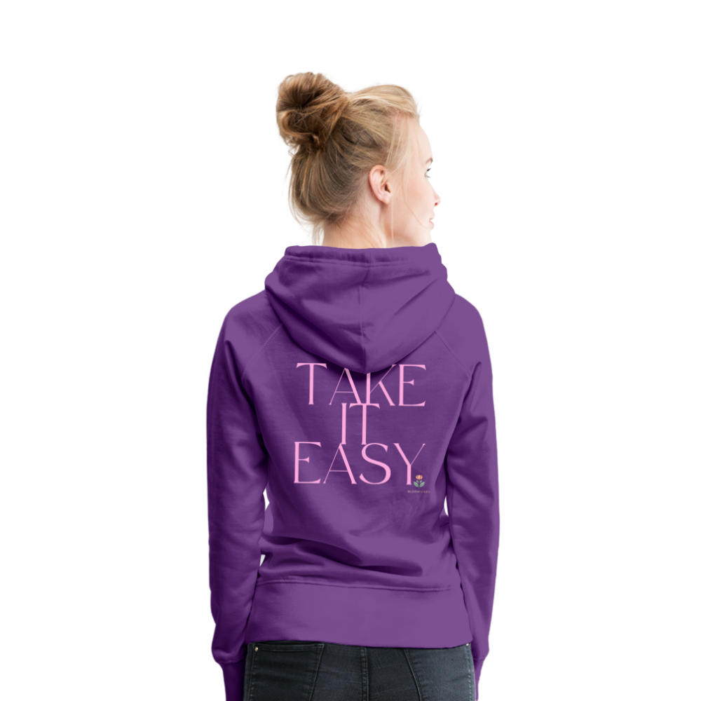 "TAKE IT EASY" Hoodie in Premiumqualität - Purple