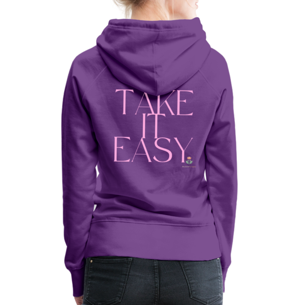 "TAKE IT EASY" Hoodie in Premiumqualität - Purple