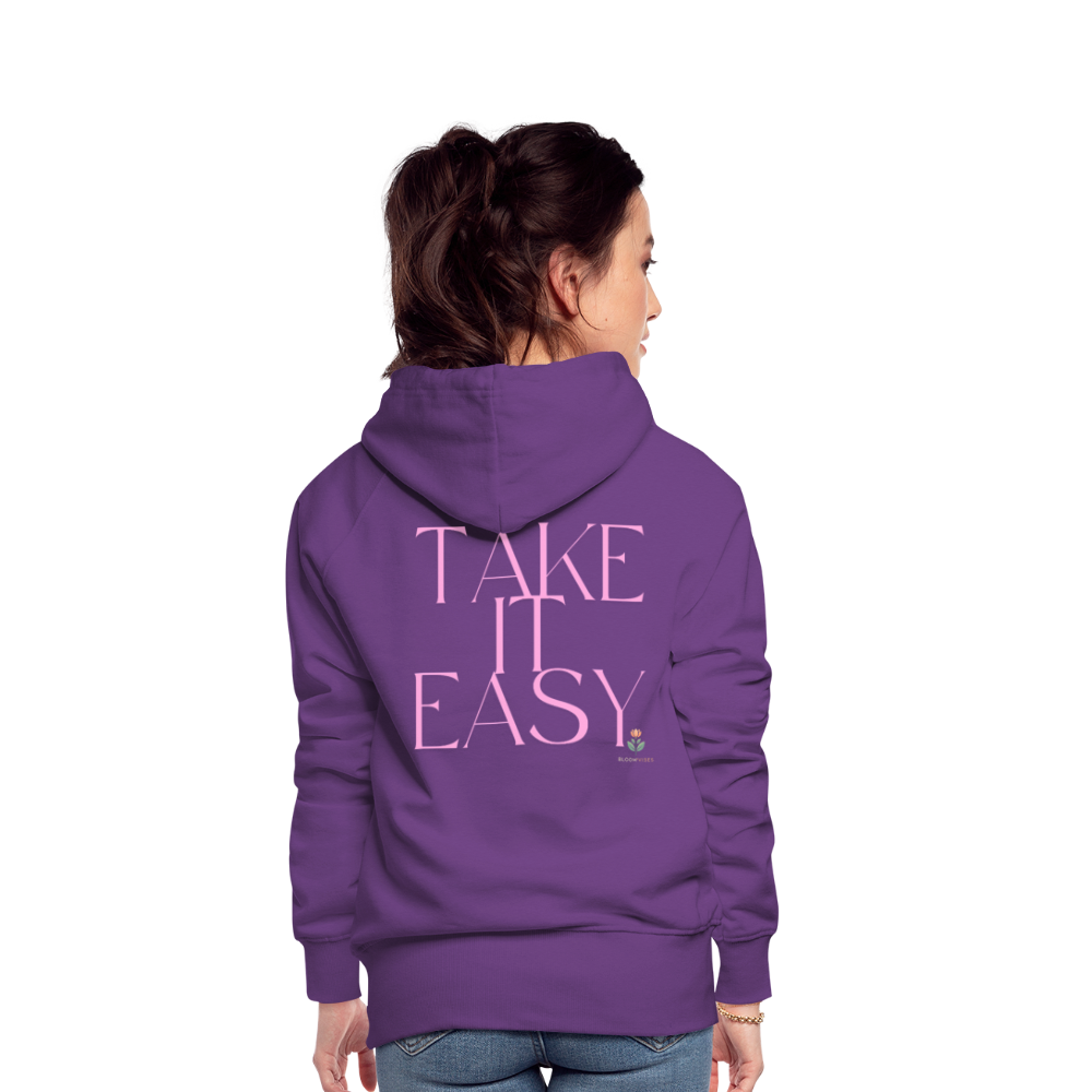 "TAKE IT EASY" Hoodie in Premiumqualität - Purple