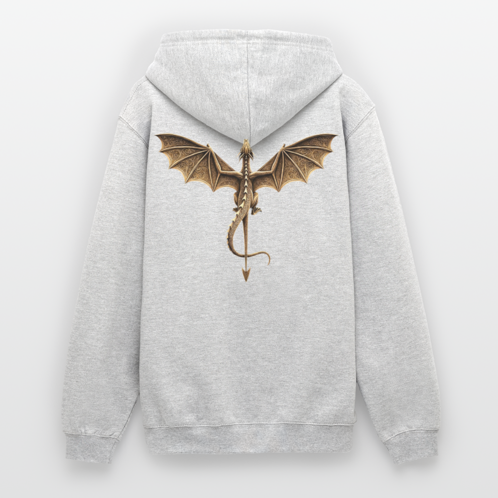 ✨ Mystischer Drachen Hoodie ✨ - Hellgrau meliert