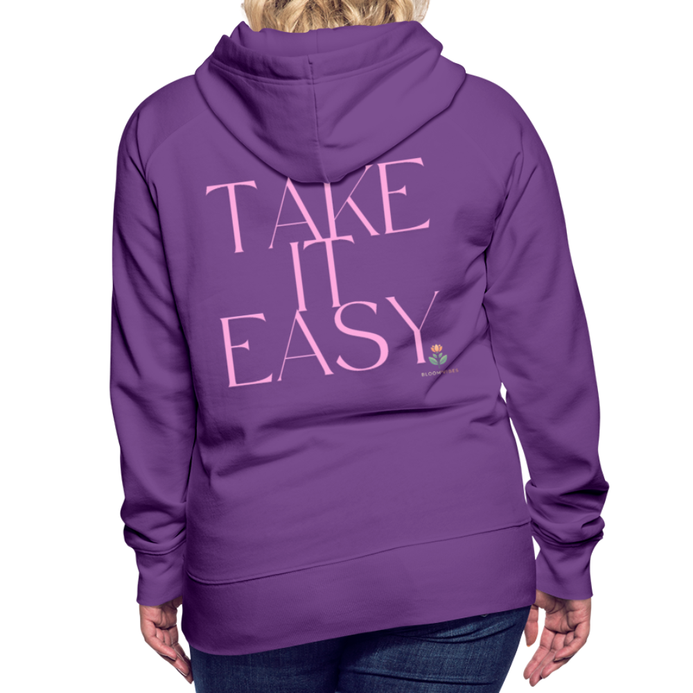 "TAKE IT EASY" Hoodie in Premiumqualität - Purple