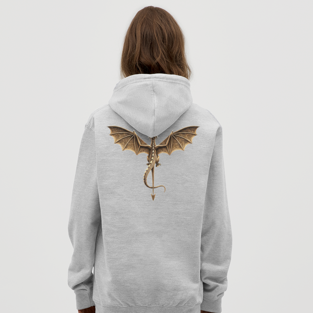 ✨ Mystischer Drachen Hoodie ✨ - Hellgrau meliert