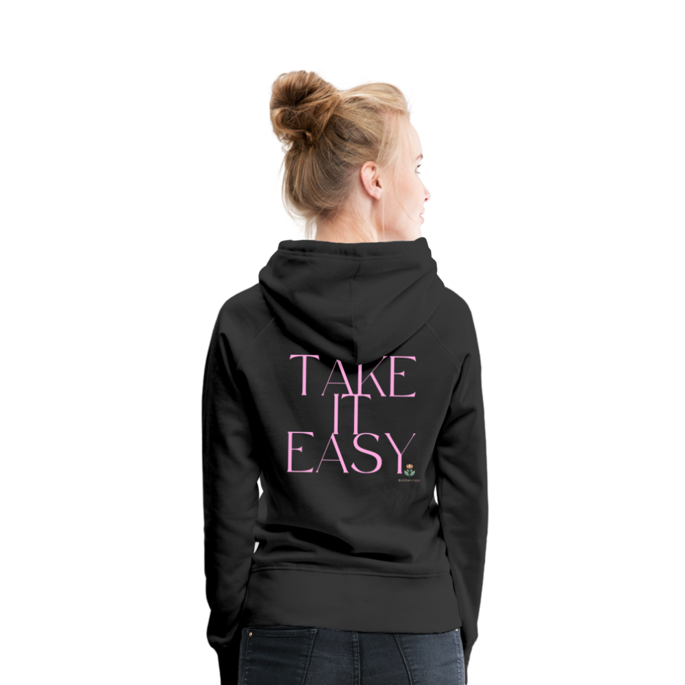 "TAKE IT EASY" Hoodie in Premiumqualität - Schwarz